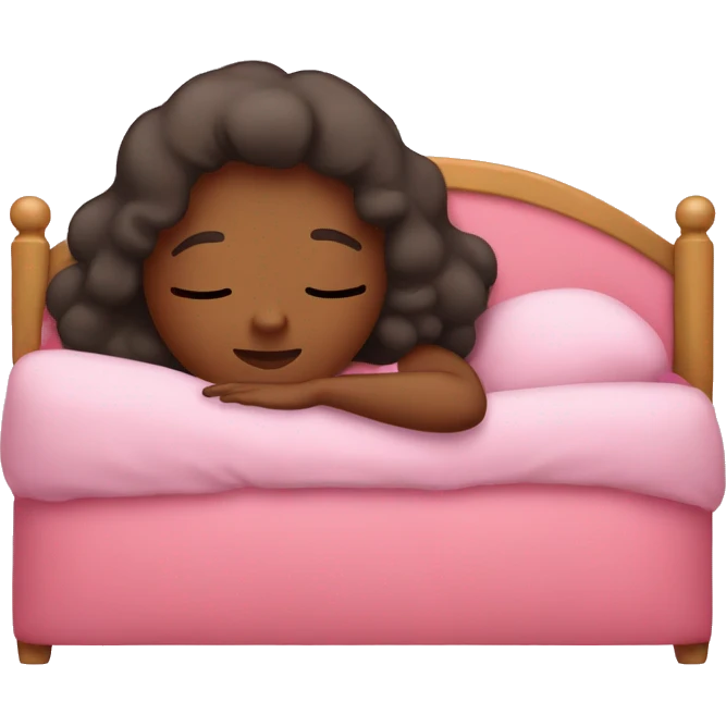 girl sleep in her pink bed emoji