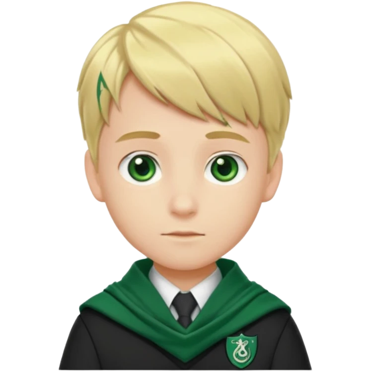 blonde hair boy in Slytherin uniform with green scarf emoji