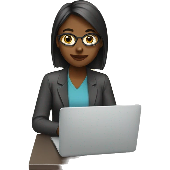 young remote worker woman emoji