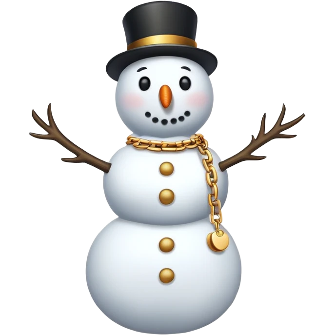 Drug dealer snow man wearing gold chains  emoji