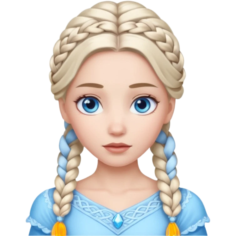 braided hair ice princess emoji