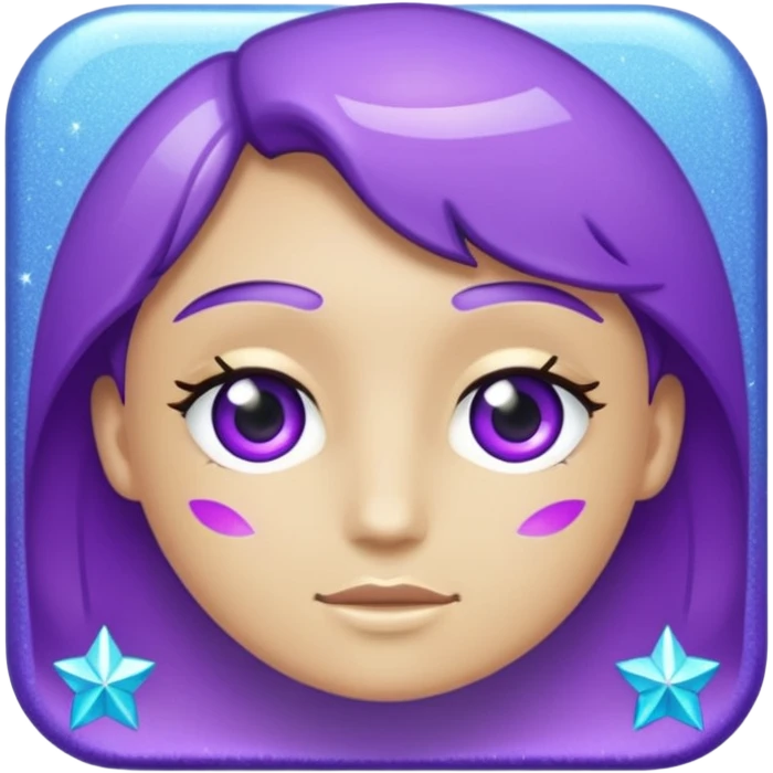 glitter purple and cian mark check emoji