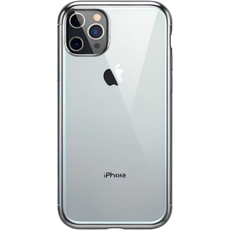 iphone 16 pro, silver with glass phone case  emoji