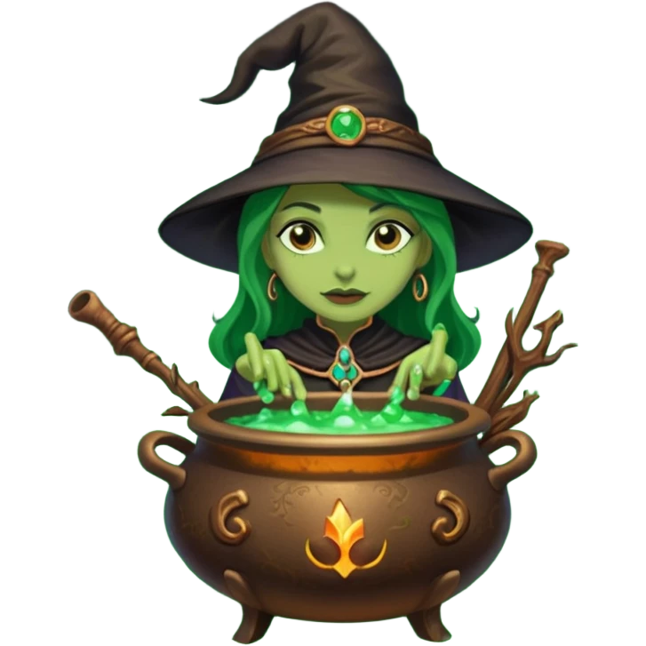 green witch cooking potion emoji