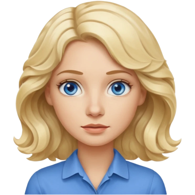 Blonde avec yeux bleus qui est architecte , cheveux ondulés , Sans lunettes  emoji