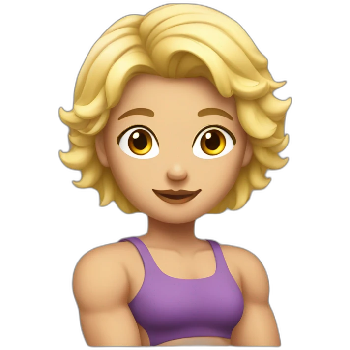 Strong muscle arm blonde girl emoji