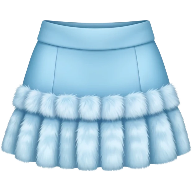 super realistic light blue fur mini skirt isolated emoji