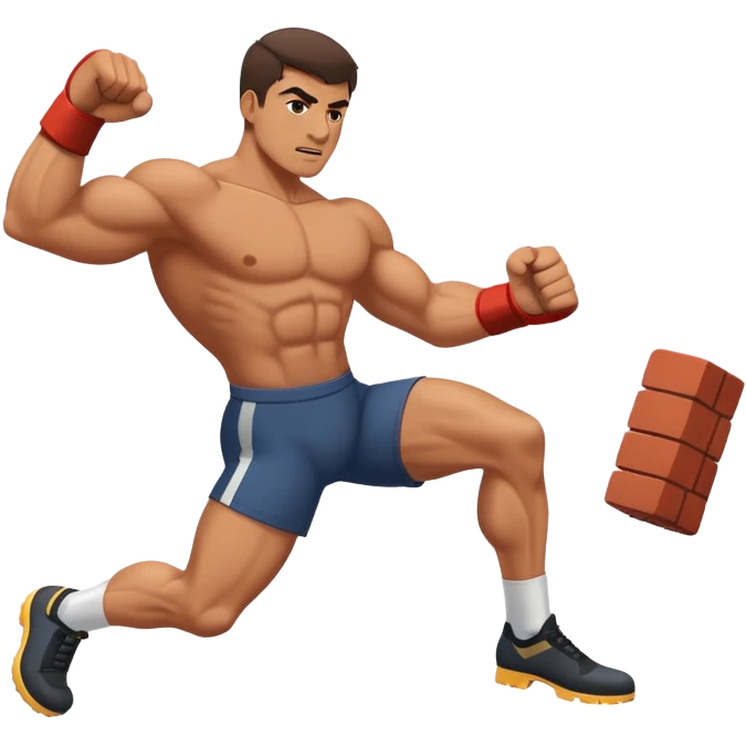 Man kicking a brick emoji