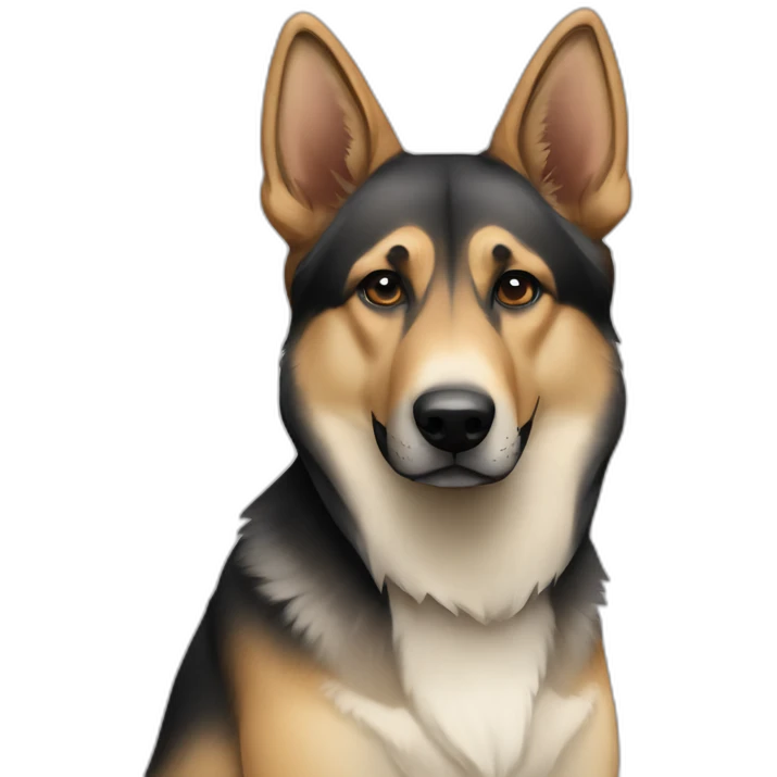 German shepherd and husky mix with darker shade head and nose emoji