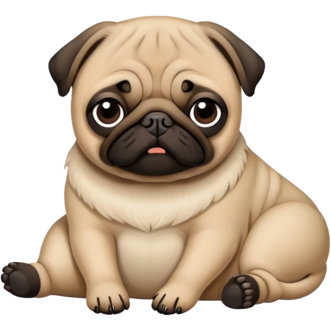 un pug durmiendo con una patita doblada  emoji