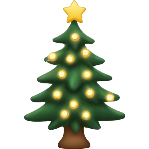 christmas tree with beige fairy lights emoji