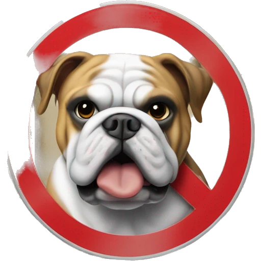 english bulldog no trespassing sign emoji