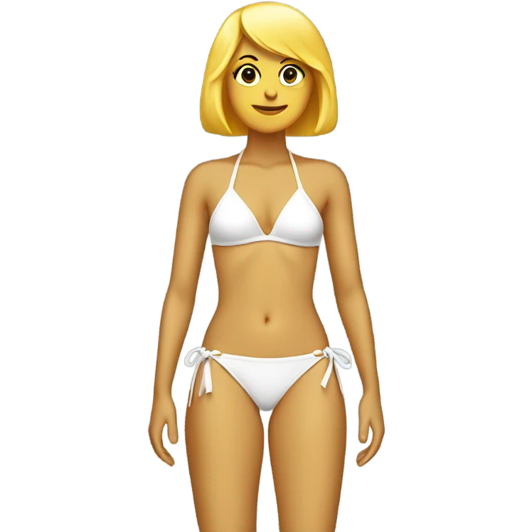bikini blanco con bordes dorados emoji