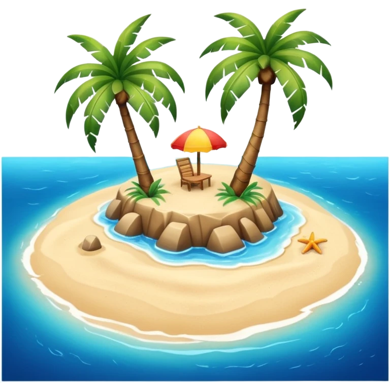 tiny island with palm. emoji