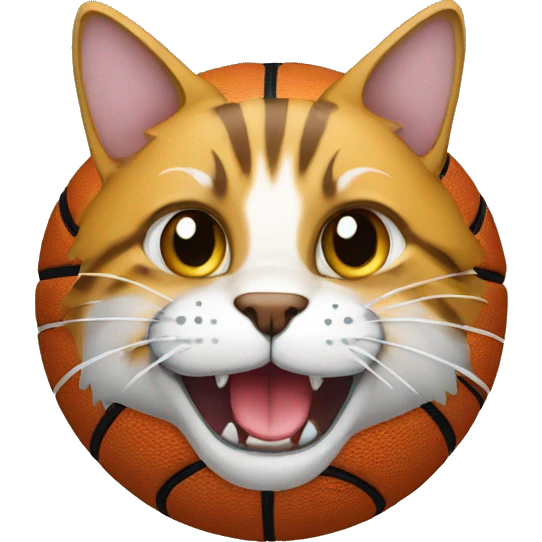 Basketball with a cat face  emoji