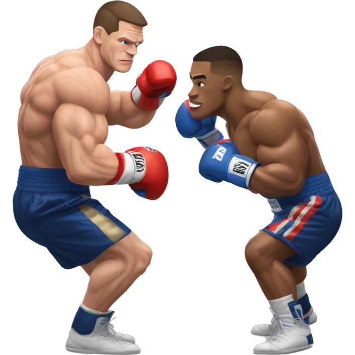 John cena boxing with Macron emoji