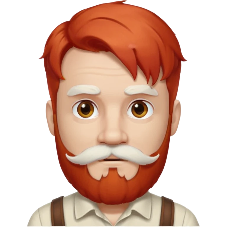 very white bearded and white mustached, red haired, wearing ear accessories emoji
