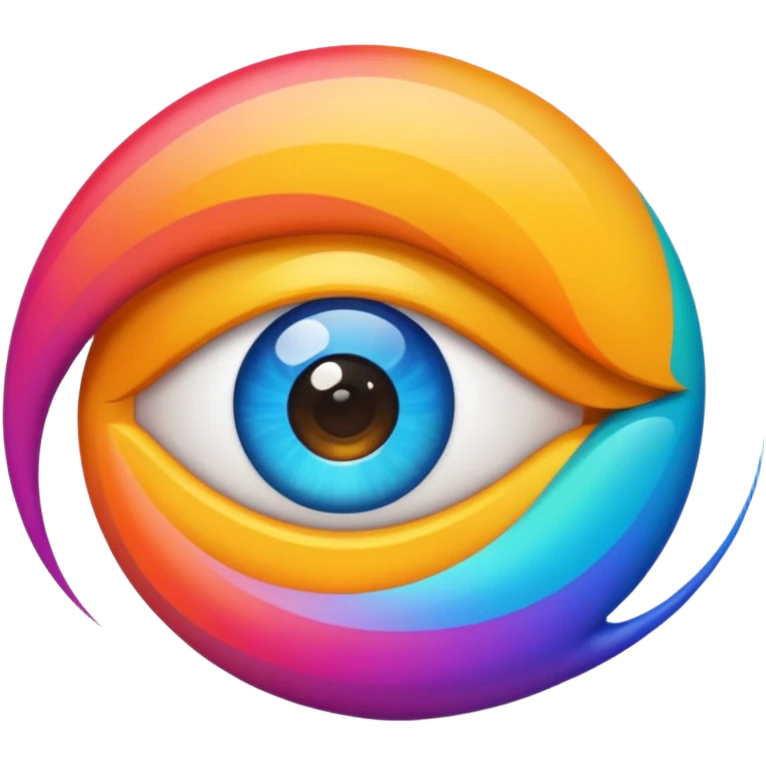  eyes spin multicolore emoji