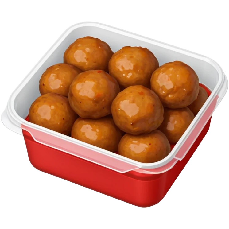 meatballs in plastic container emoji