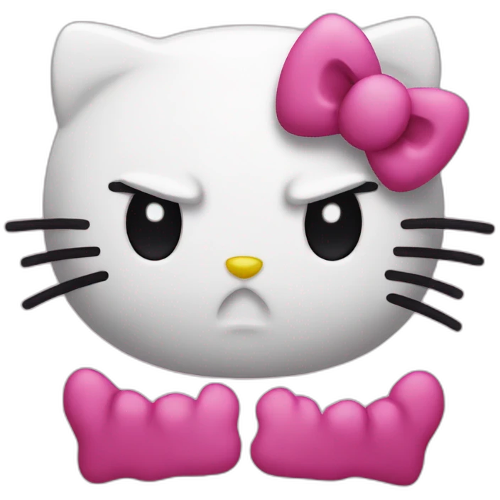 Hello kitty angry emoji