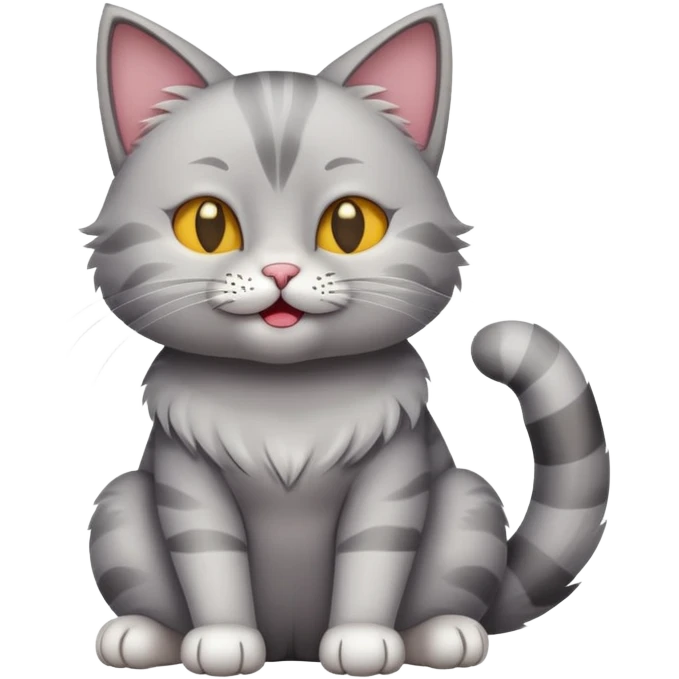 cat full body sitting winking emoji