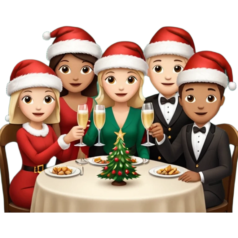 Friends Christmas dinner emoji