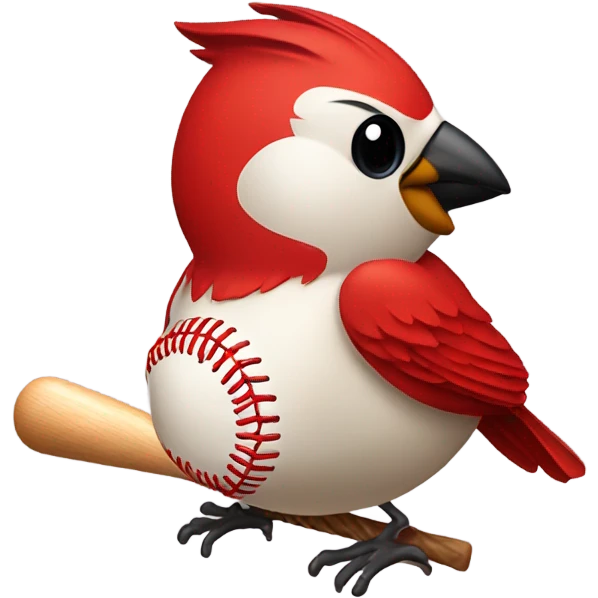 Cardinal with a baseball  emoji