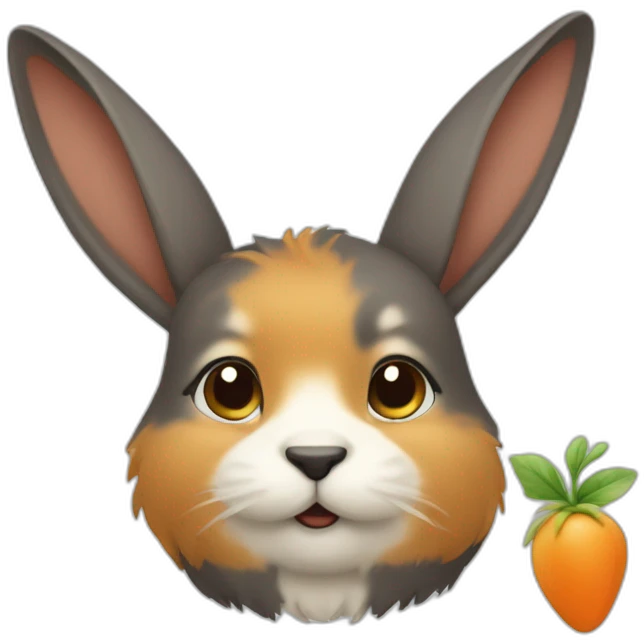 Kaninchen was männchen macht und eine karotte isst emoji