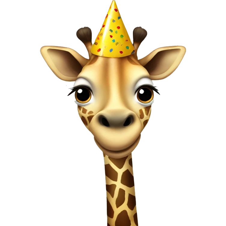 Giraffe in party hat emoji