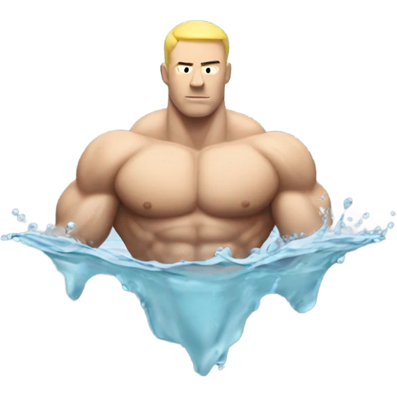 white muscle man figure sticking out of the water emoji