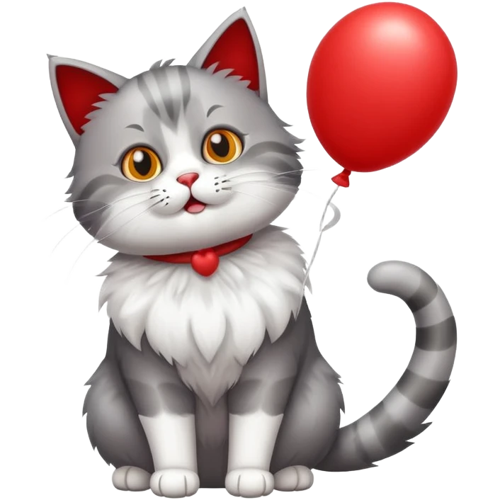 Cat blowing up a balloon emoji