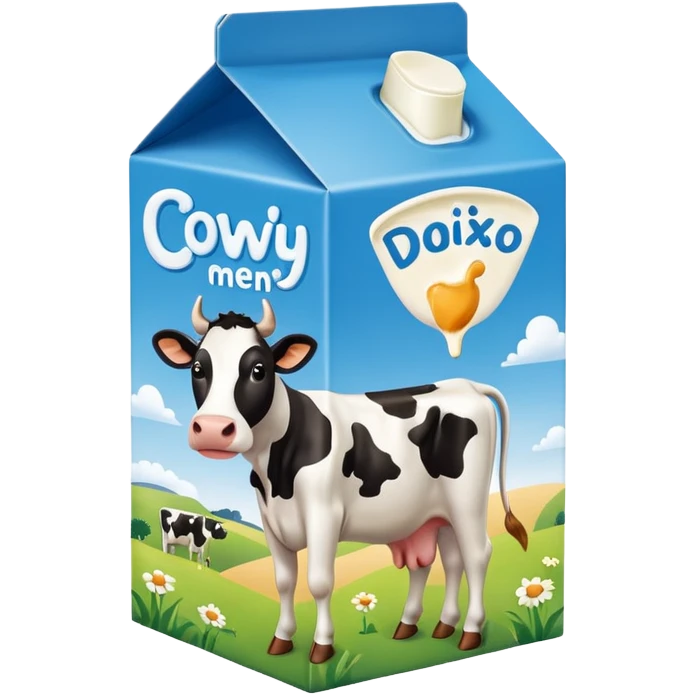 milk box with a cow on it emoji