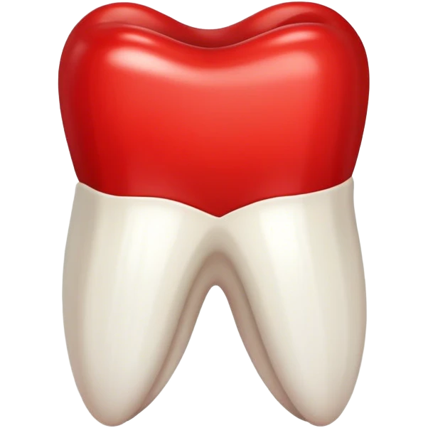Red human tooth emoji