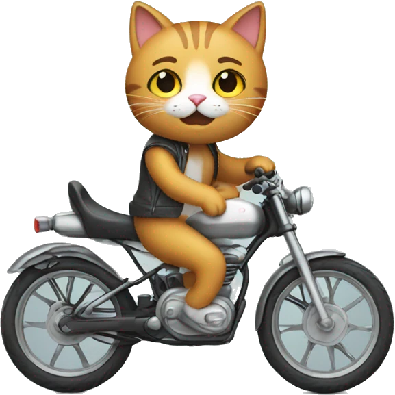 a cat on a bike emoji