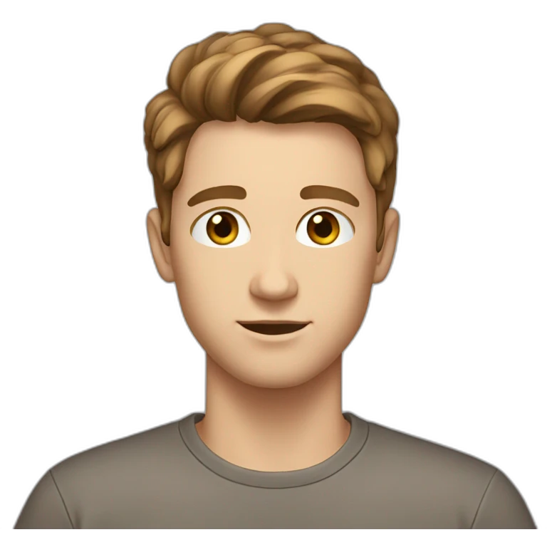 20yo white man brown hair and iridescent tshirt emoji