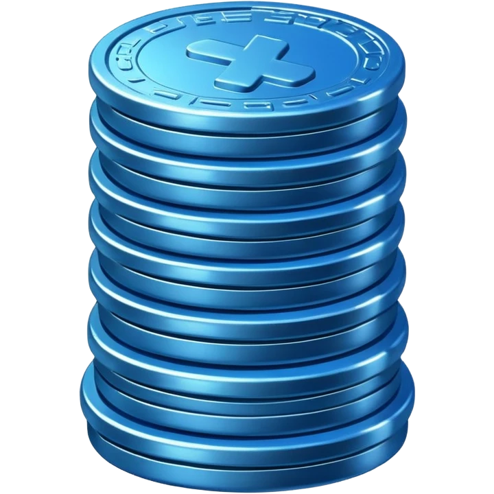 blue stack of coins emoji