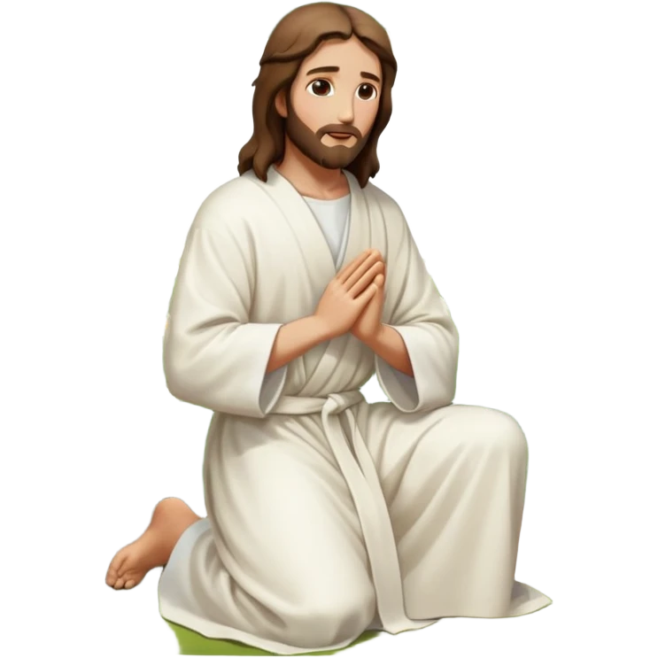 Jesus kneeling in a garden emoji