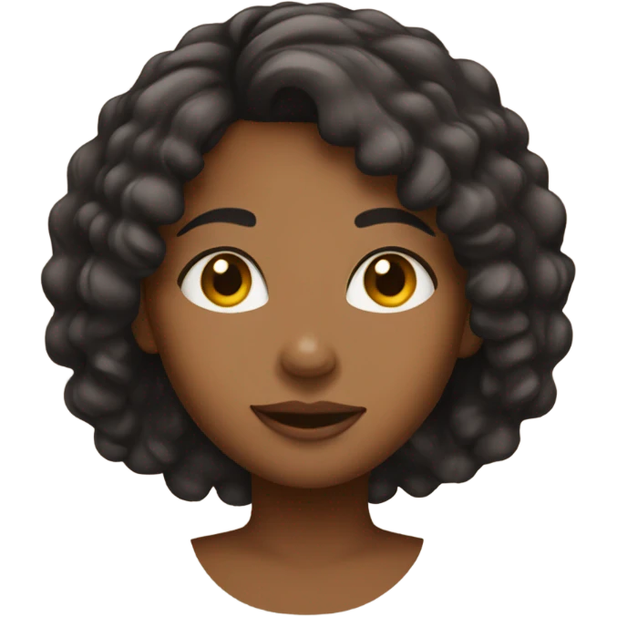 brown girl with 3c hair emoji