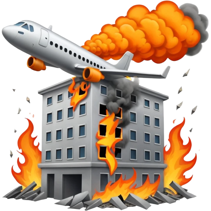 Plane crash into building emoji