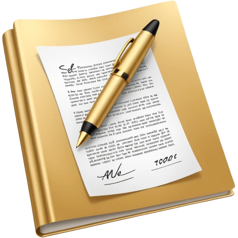 Professional safe guarantee contract golden paper signed emoji