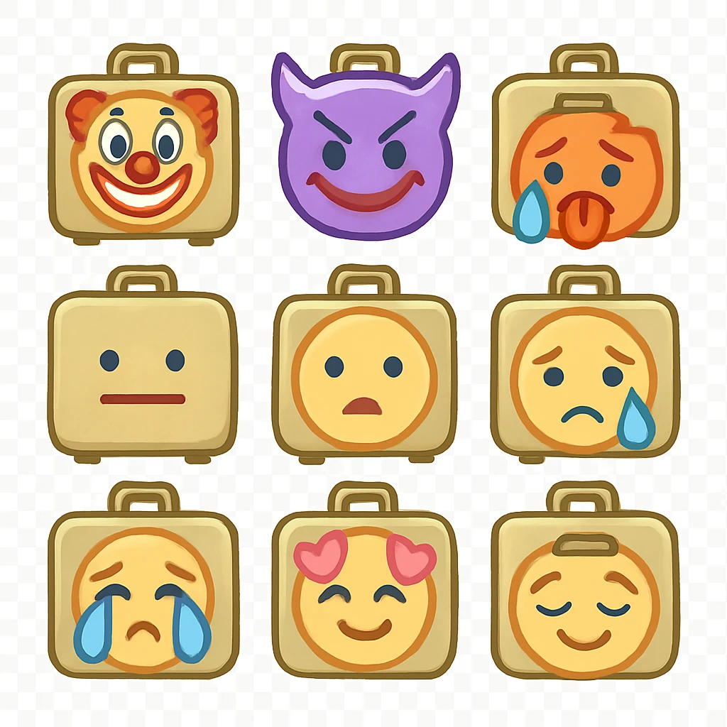 Pale olive suitcase emoji