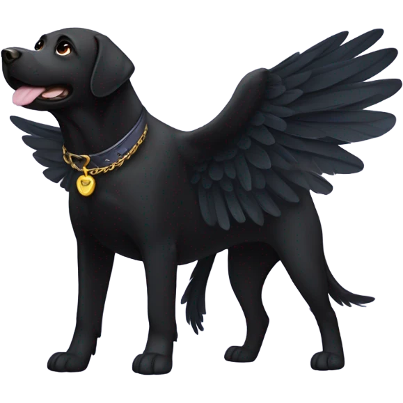 Black lab with wings emoji