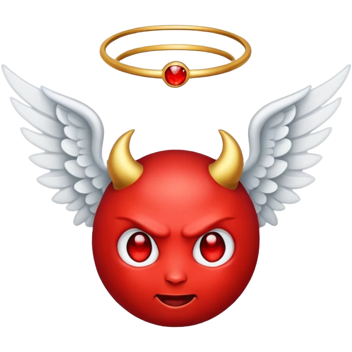 Devil emoji with angel wings And a halo  emoji