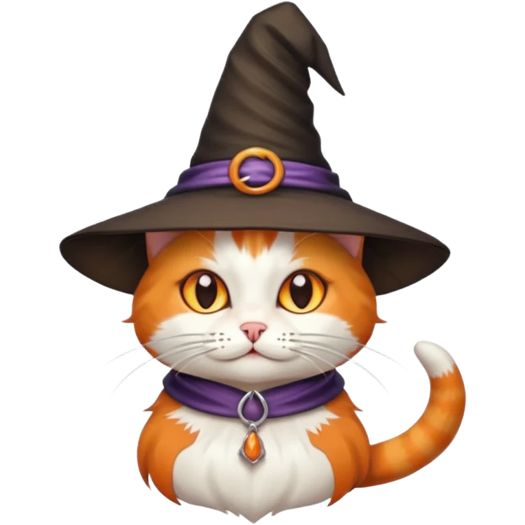 Cat wearing a witch hat emoji