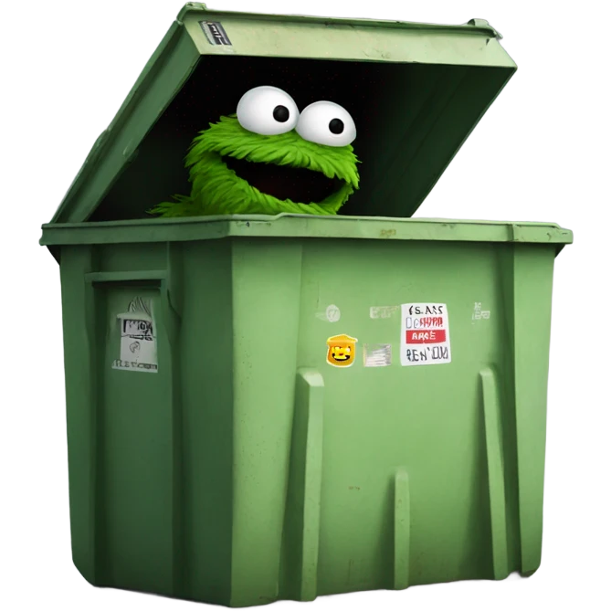 Oscar the grouch dumpster fire  emoji