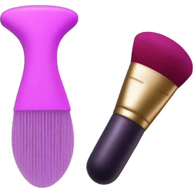 makeup brush and beauty blender sponge emoji