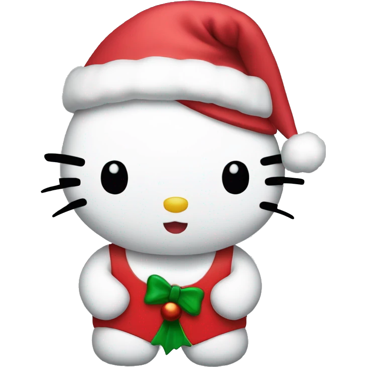 Hello kitty with Christmas hat emoji