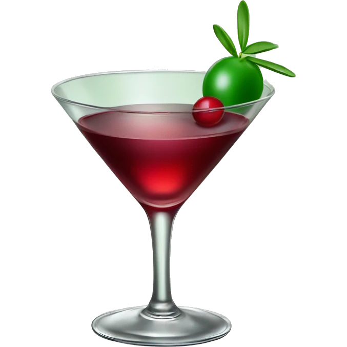 Cosmolitan coctail - vodka with cranberry juice in a martini glass green red. emoji