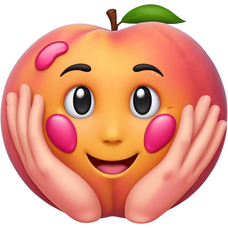 Emoji Peach with hand prints emoji