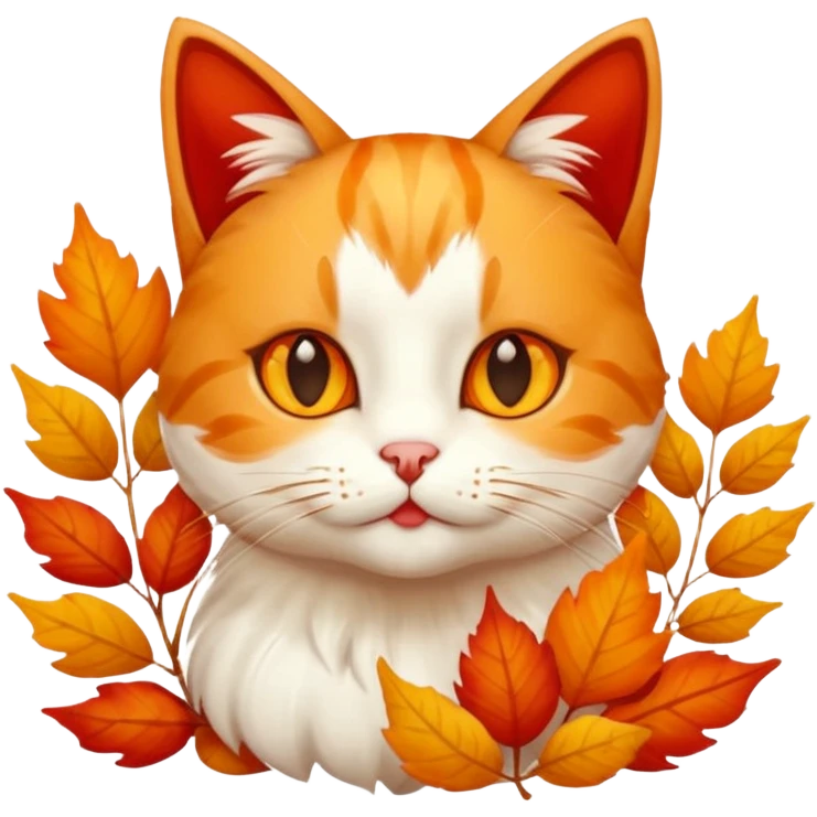 cat kisses autumn  emoji